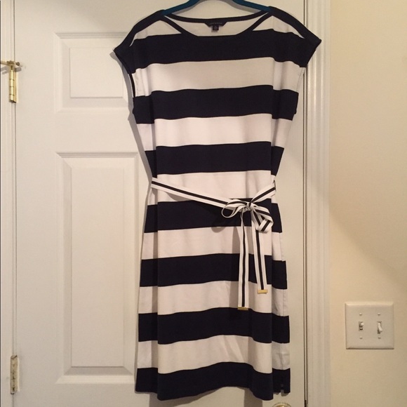 tommy hilfiger blue and white striped dress
